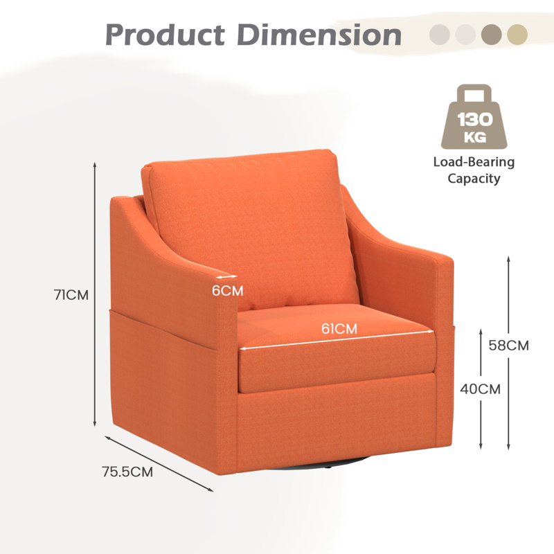 Chaise berçante en tissu, Orange