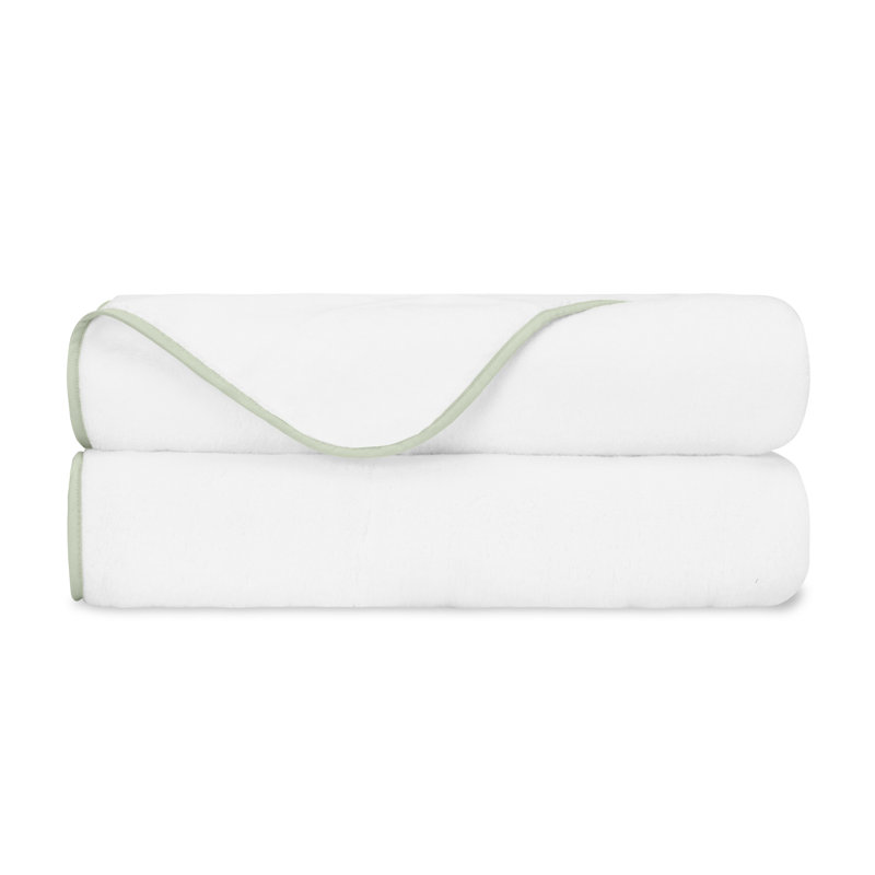 Bodrum 2-pc Bath Towel Set, White/Eucalipto