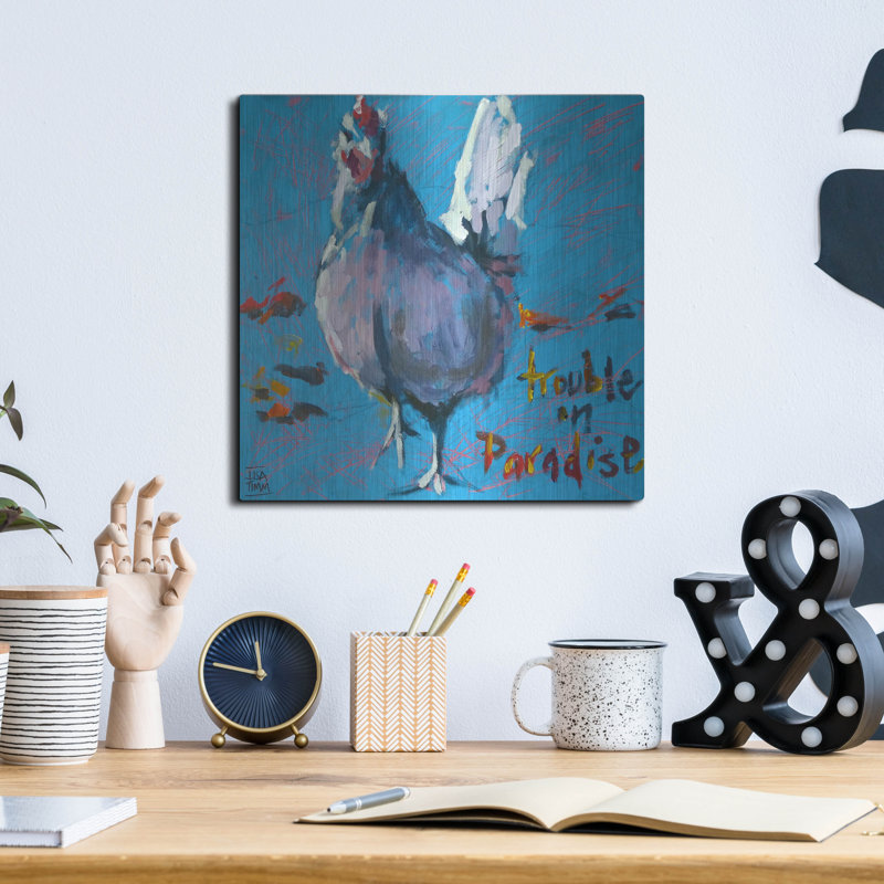 «Trouble In Paradise» par Lisa Timmerman, H 12 po x l 12 po