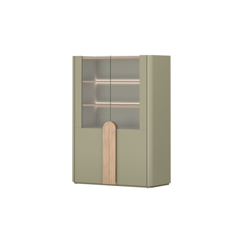 Display Cabinet, Eucalyptus/Baltic Dune Oak/Natural Oak Handles