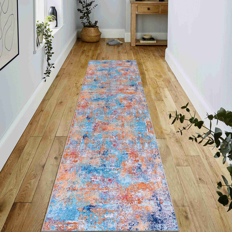 Multi Washable Rug Runner Rug, Runner 2'6" x 10'