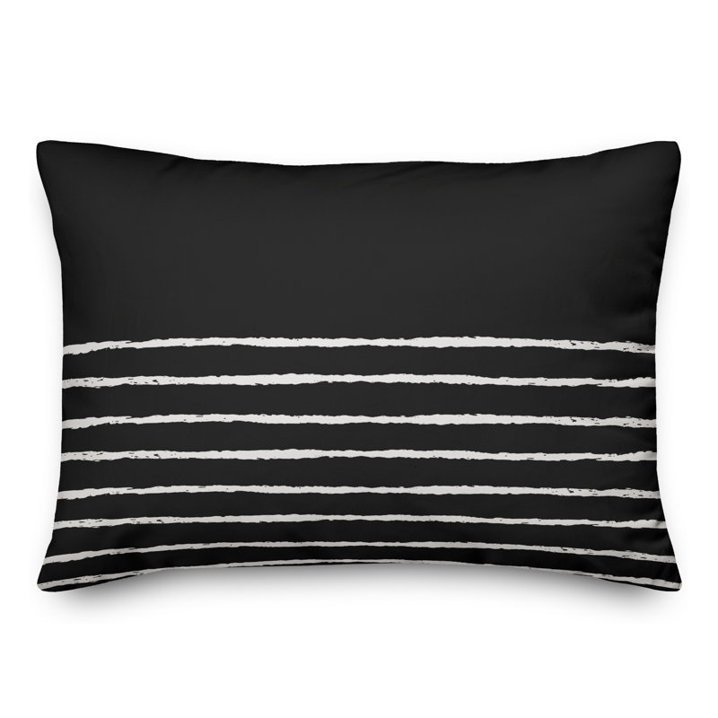 Housse et insert de coussin rectangulaire Breakwater Bay, Noir / blanc