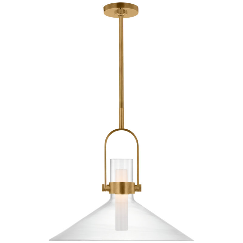 Larkin 2 - Light LED Pendant, 22.25" H x 24" W x 24" D, Hand-Rubbed Antique Brass
