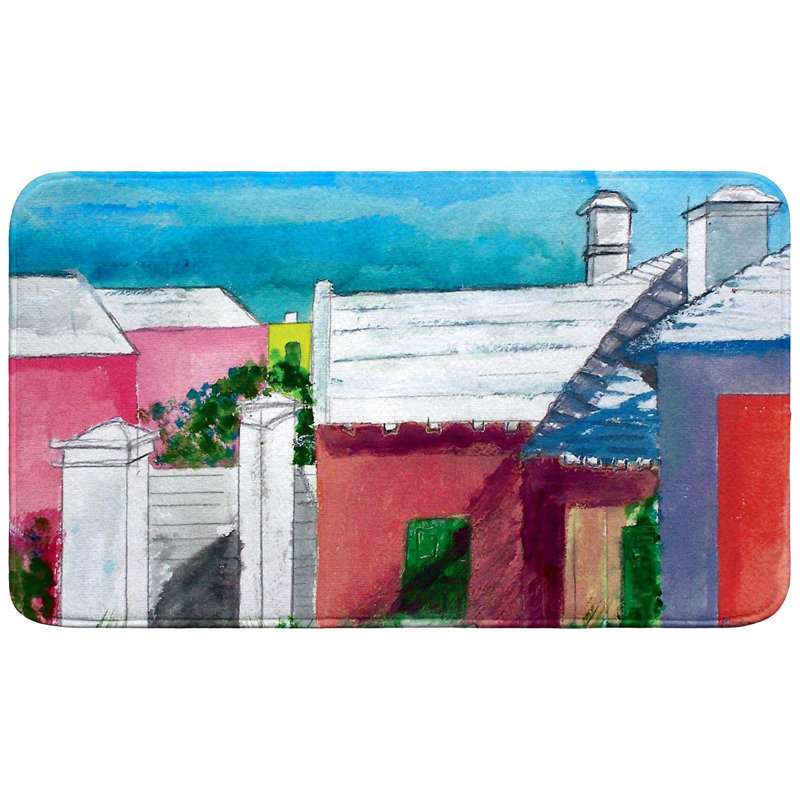 Rooftops Bath Mat, 30" L x 18" W