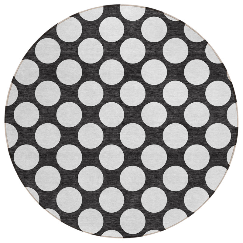 Tapis intérieur lavable à pois 8 po