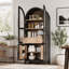 Armoire de cuisine de style champêtre avec arche et rangement multifonctionnel et durable-1308737610