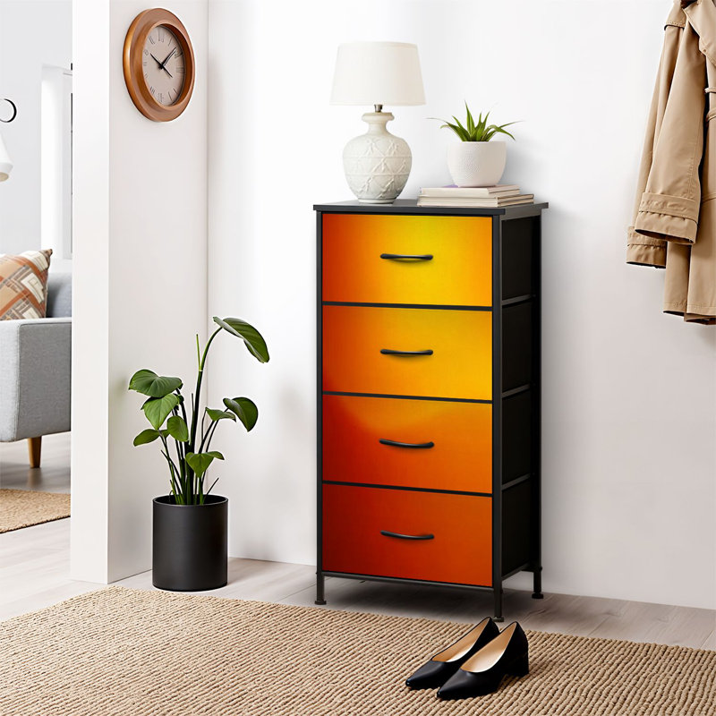 Commode pour commode de chambre à coucher pour commode de chambre à coucher avec commode de rangement en tissu et rangement avec 4 tiroirs
