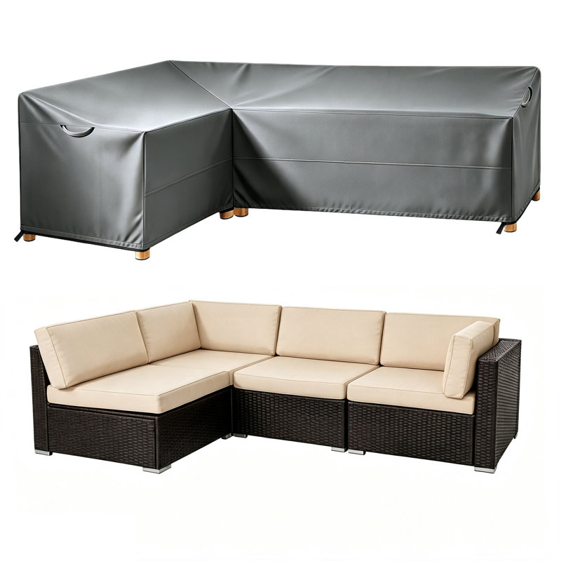 Waterproof Patio Sectional Sofa Cover, 31" H x 104" W x 83" D