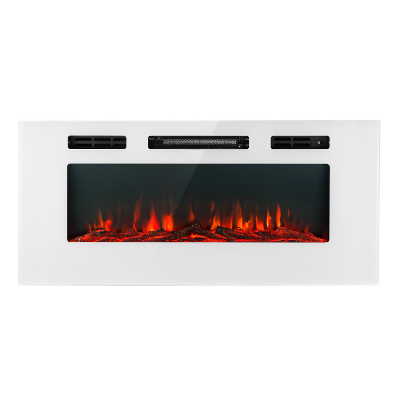 Klarstein Electric Fireplace, 47cm H x 102cm W x 13cm D, White