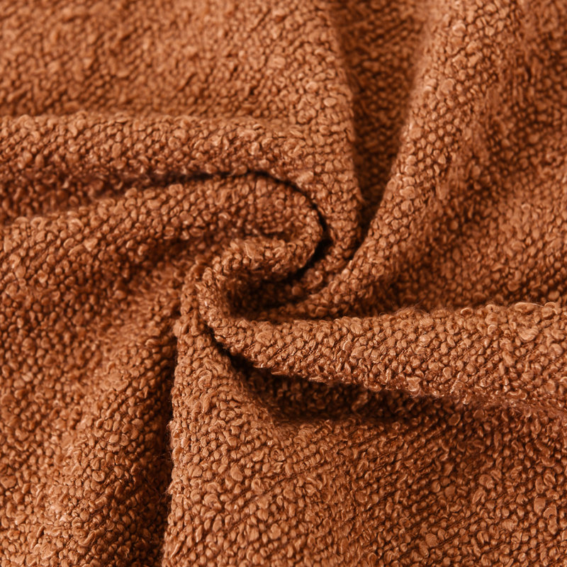 Textured Pillow Covers Textured Boucle Pillow Covers, Burnt Orange, Square 20"