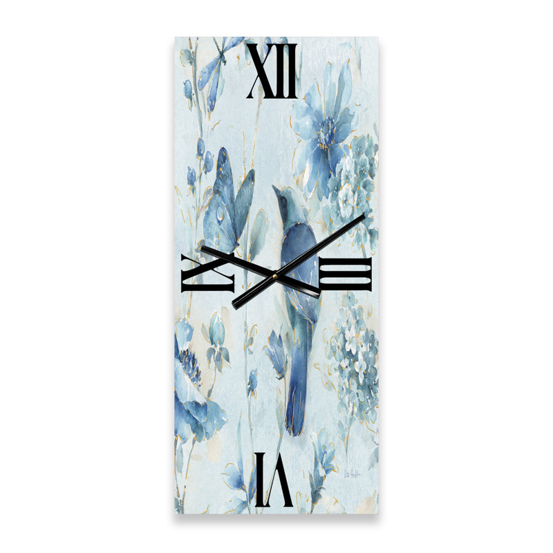 Indigold Watercolor Flower III - Horloge murale traditionnelle, Petit