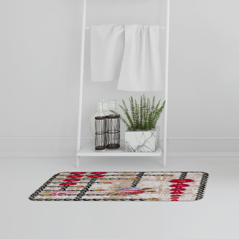 Aizhan Non-Slip Bath Rug, Floral 2