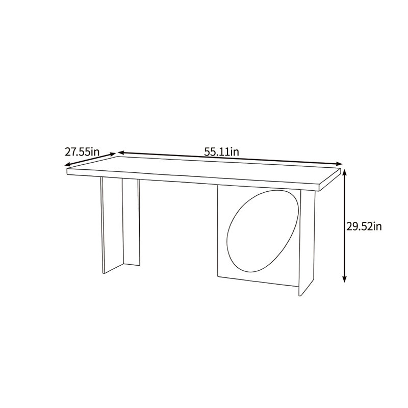 Table de comptines élégante en bois massif, H 29,52 po x L 55,11 po x l 27,55 po
