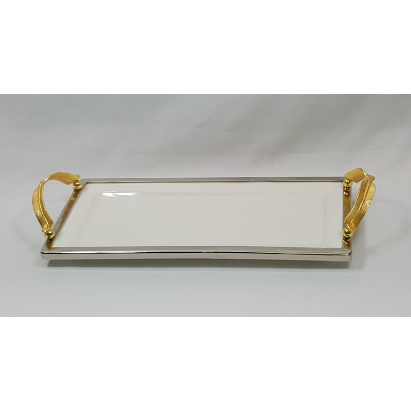 Plateau rectangulaire avec poignée Caelo, H 1 po x l 14 po x P 7 po