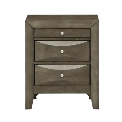 Elegant Grey Storage Nightstand