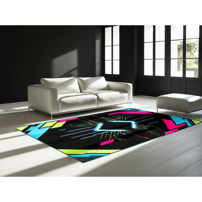 Tapis Cyber Swirl, Rectangle de 5 pi x 8 pi