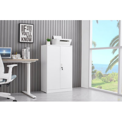 Metal Folding Storage Cabinet, Folding File Organizer, Storage Cabinet With Door Locks And Adjustable Shelves, Suitable As A Folding Locker Cabinet For Home, Office, School & Garage Use