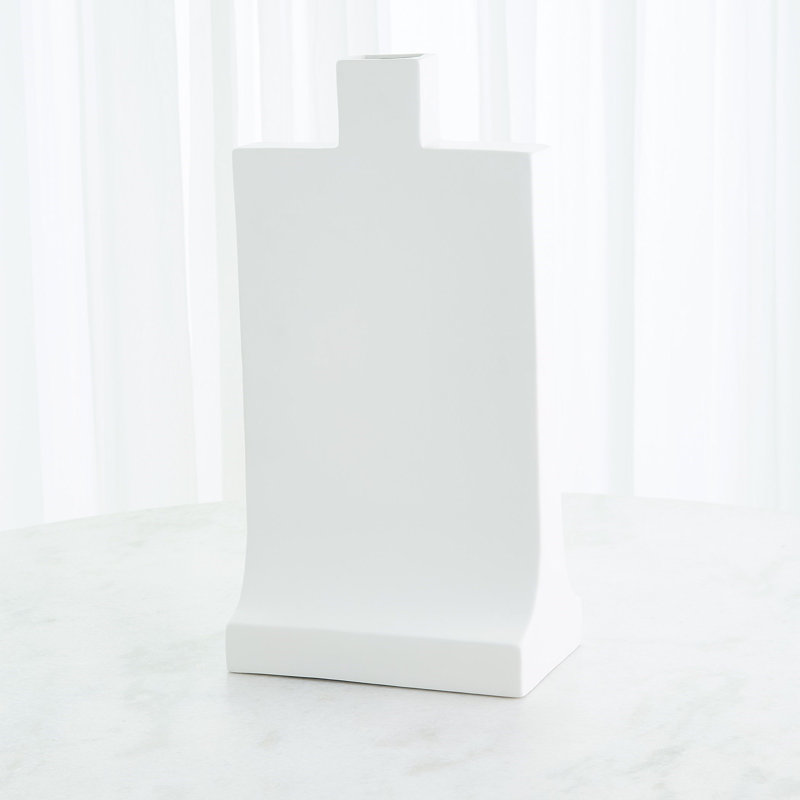 Icon Vase-Matte White, 23" H x 12" W x 7.75" D