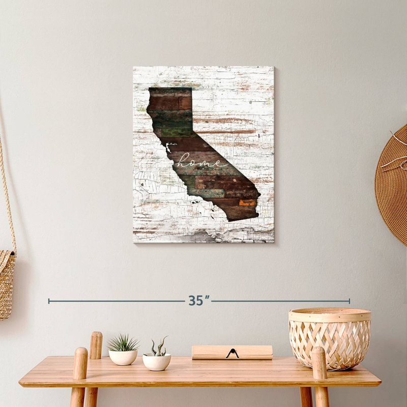 «California Map California Home Map», reproduction sur toile, L 20 po x H 16 po