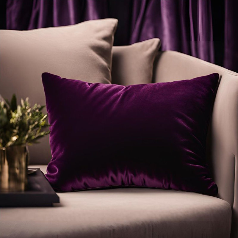 Coussin Plutus, Rectangulaire, H 12 po x l 20 po, Mauve
