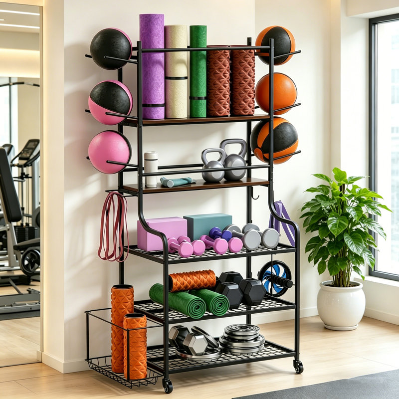 Iron Freestanding Multi-Use Sports Rack