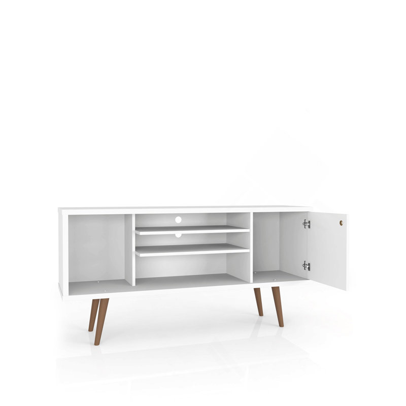Meuble télé en blanc et naturel
