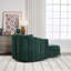 Fauteuil rembourré pivotant demi-tonneau avec repose-pieds-651897927