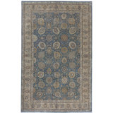 Wool Oriental Area Rug in Blue/Beige