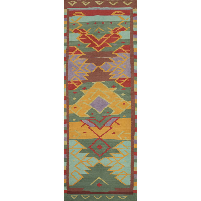 Tapis de couloir géométrique Kilim