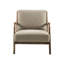 Fauteuil lounge luxueux en bois massif, coussin en mousse, fauteuil taupe polyvalent, structure souple et élégante