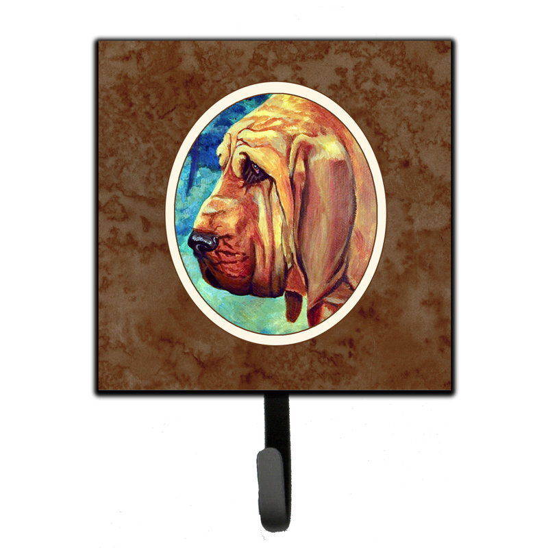 Pelin Metal Wall Organizer with Key Hooks, Brown/Orange/Blue, Bloodhound