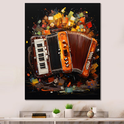 Orange cramoisi accordéon classique - musique, art mural