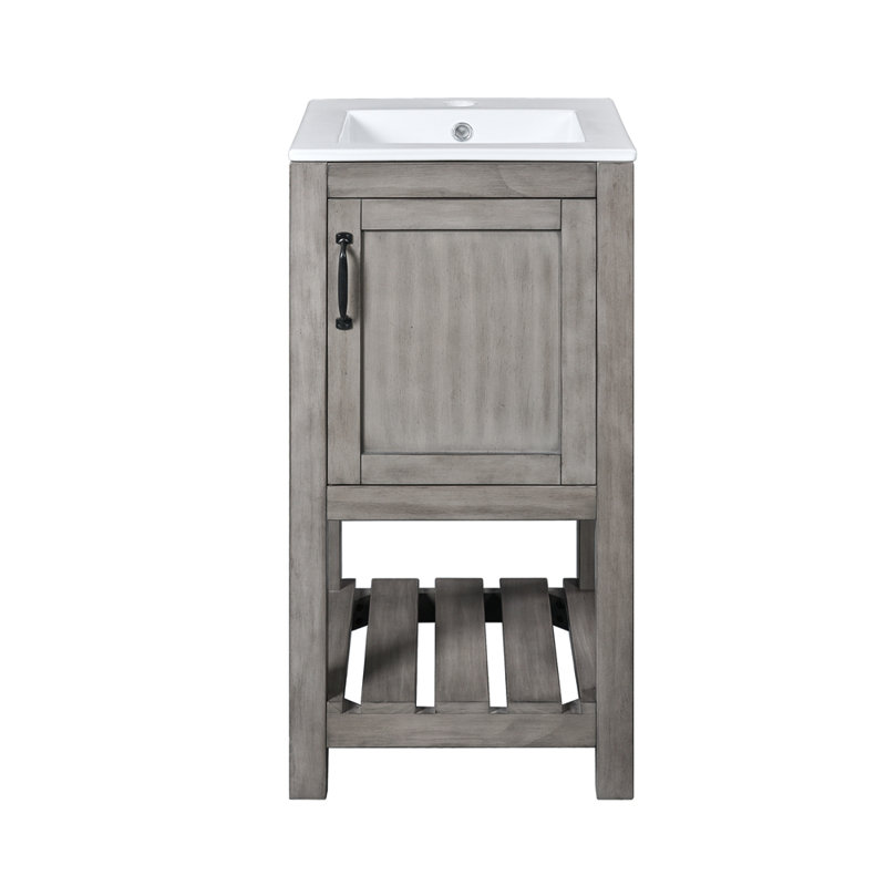 Ensemble de meuble-lavabo pour salle de bain 16 po avec 1 porte et 1 tablette ouverte