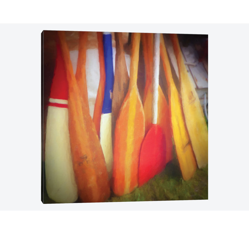 « bateau avirons », impression sur toile, H 37 po x l 37 po x P 1,5 po, Toile tendue, Pas de tapis
