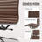 Mid Back Genuine Leather Armless Conference Room Chair with Aluminum Frame and Wheels, Swivel Armless Desk Chair, Top Grain Leather Office Chair-2113788615