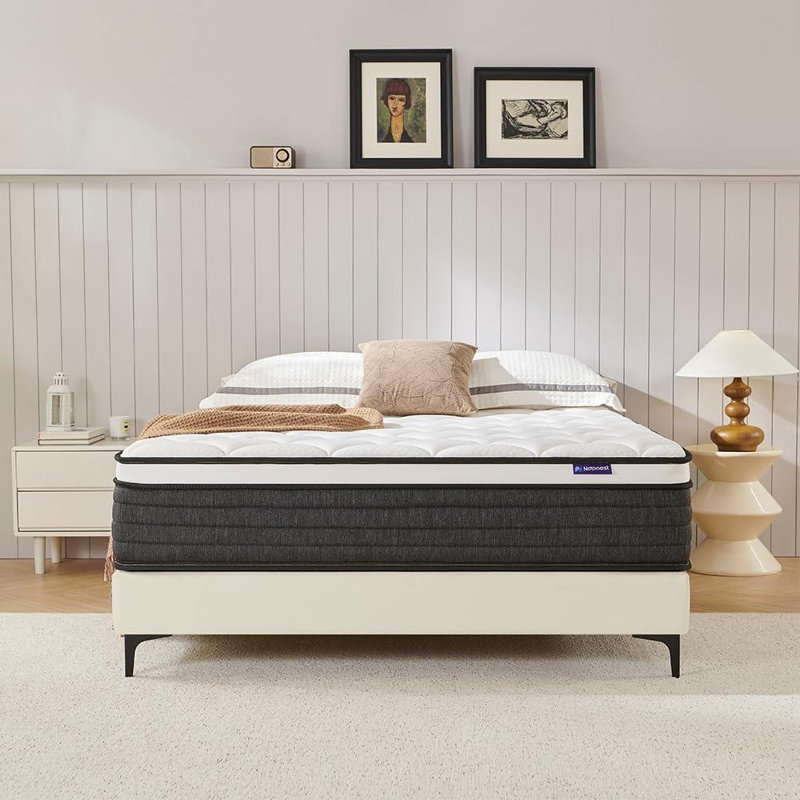 HIMMLINE Medium Cooling Memory Foam Hybrid Mattresses in a Box with CertiPUR-US Certified Foam, King, 12"