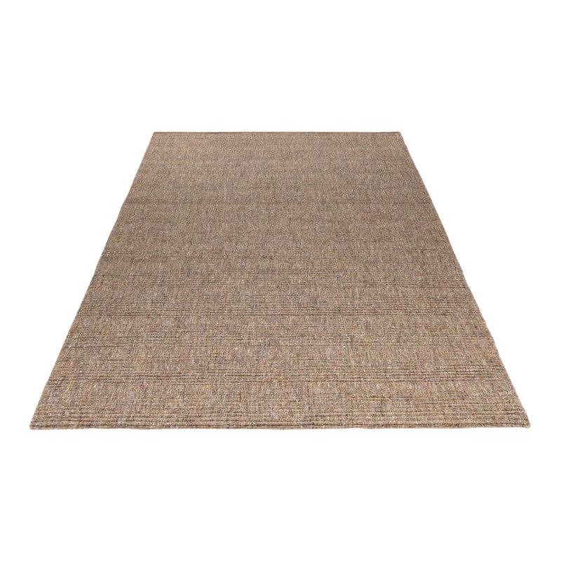 Jarven Solid Colour Wool Hand Woven Area Rug, Rectangle 200 x 290cm, Taupe