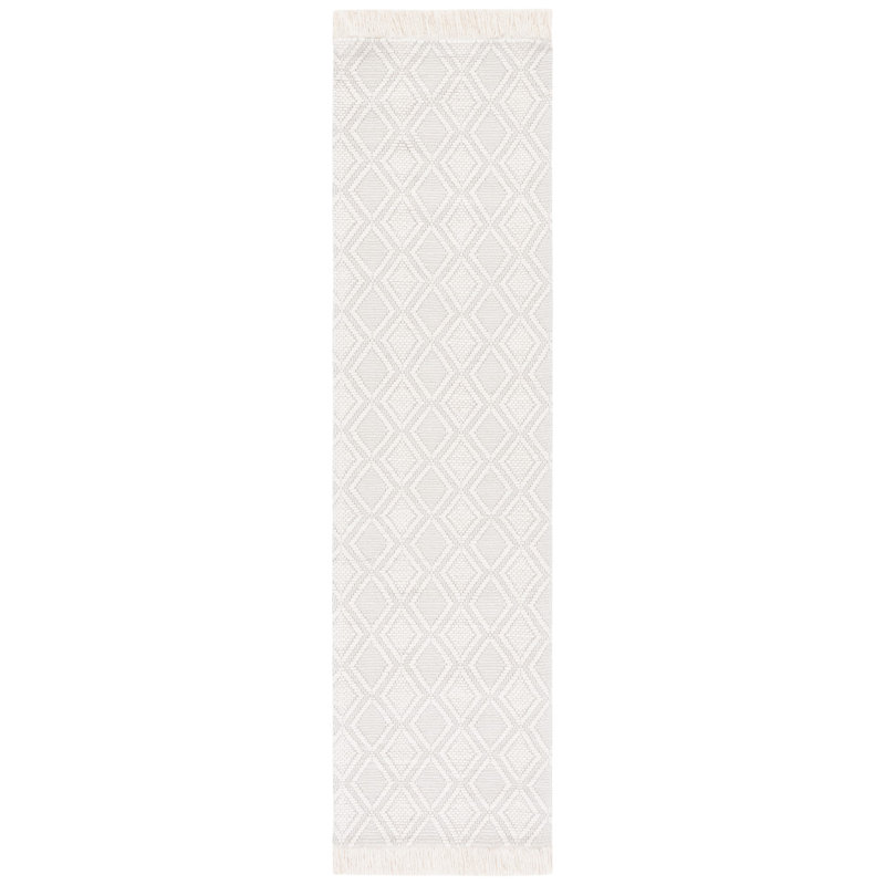 Natura 870 Hand Woven Wool And Cotton With Latex Geometric Rug, Runner 2'3" x 9'