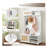 Casual Style Hall Tree Entryway Bench With Rattan Door Shelves And Shoe Cabinets, WOOD Feet, White-220148806