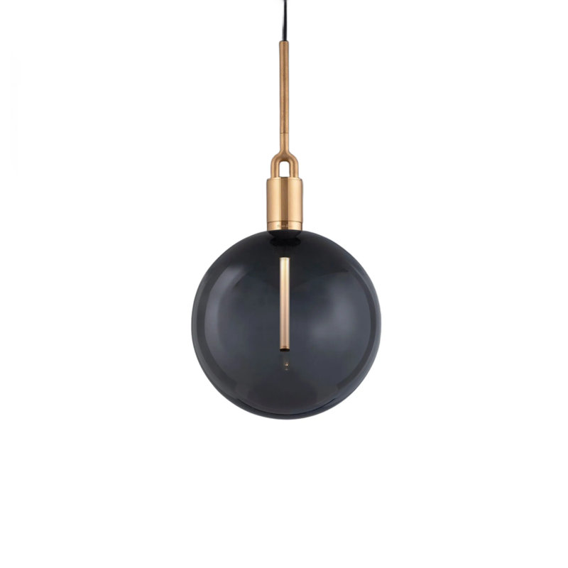 1 - Light Pendant, Brass, Smoked