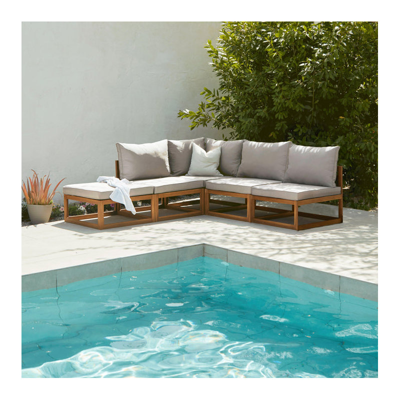 Rimasha Garden Lounge Set with Cushions, Beige