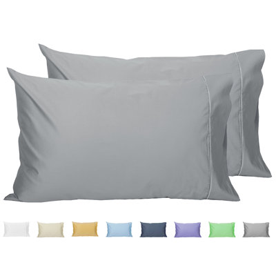 Ensemble de taies d'oreiller Tournesol Luxueuses en satin de coton 100 % à ajustement parfait
