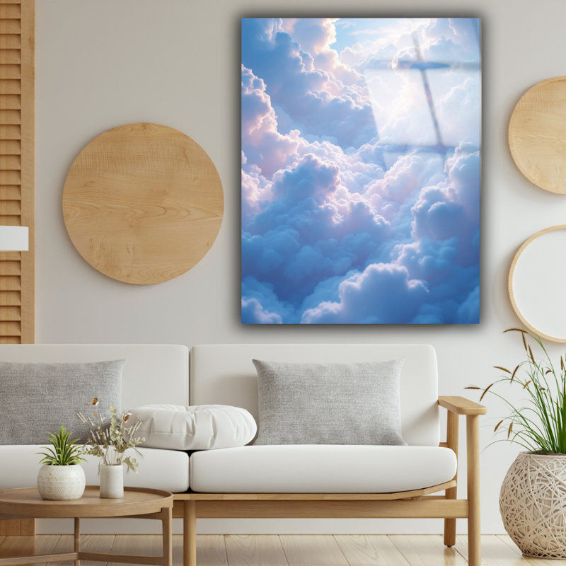 Nuage imprimé sur verre trempé, H 24 po x l 18 po