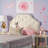 Twin Size Solid Wood Upholstered Headboard - Camelback Silhouette, Adjustable Height, Button Tufted Linen-Style Fabric &amp; Nailhead Trim-2137900535-2137900533