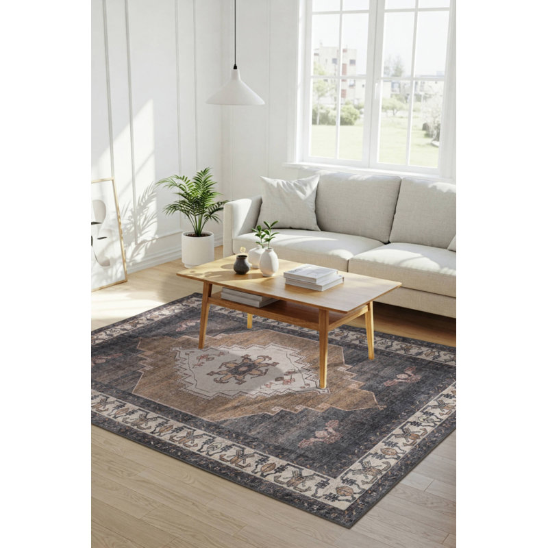 Tapis en chenille lavable Stonart, Carré 5 pi