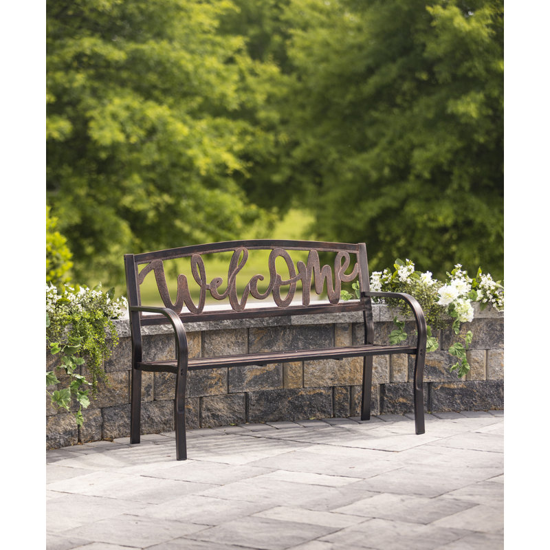 Banc de jardin en métal Welcome