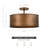 Ouellet 16 In. 3-Light Antique Bronze Semi-Flush Mount Ceiling Light