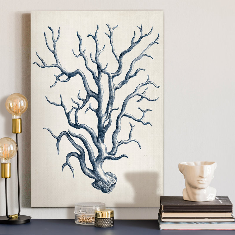 «Coastal Collection in Indigo IV», reproduction d'art sur toile tendue, H 36 po x l 24 po x P 1 po