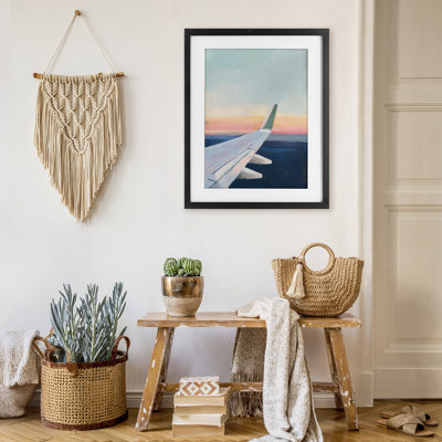 «Airfly Wing Sunset», impression sous verre encadrée, design par The Prints Vibe