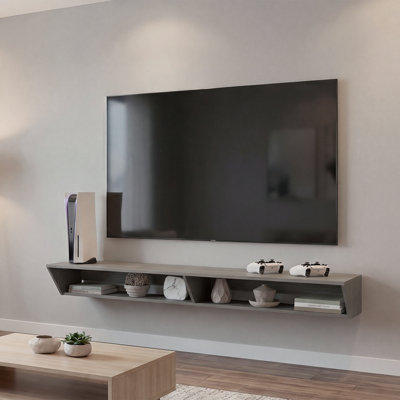 Fonction de rangement pour meuble télé gris argenté 65 pièces 1 pièce